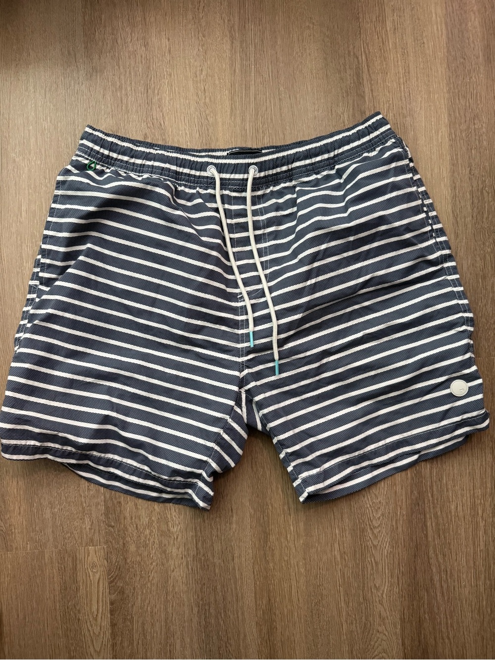 Scotch & Soda Navy and White Striped Swim Trunks